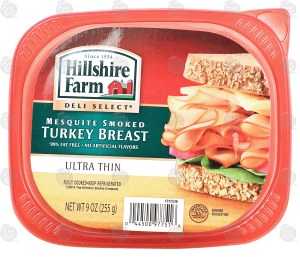 Hillshire Farm Deli Select mesquite smoked turkey breast, ultra thin, fully cooked 9 ounce