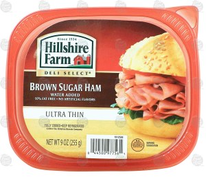 Hillshire Farm Deli Select brown sugar ham, water added, ultra thin, fully cooked 9 ounce