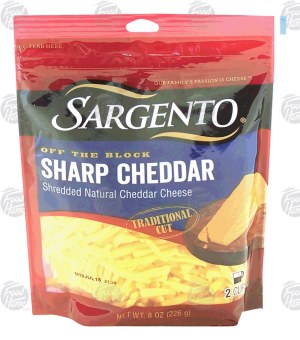 Sargento(R) Off the Block sharp cheddar traditional cut cheese 8 ounce