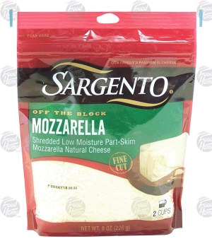 Sargento(R) Off the Block mozzarella fine cut shredded cheese, 2-cups 8 ounce