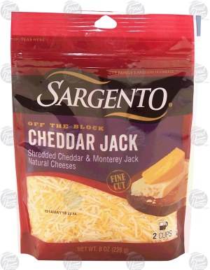Sargento(R) Off the Block cheddar jack fine cut shredded cheese, 2-cups 8 ounce