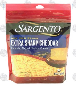 Sargento(R) Off the Block extra sharp cheddar traditional cut cheese 7 ounce