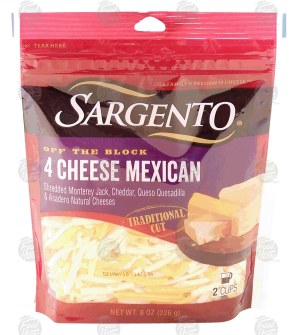 Sargento(R) Off the Block 4 cheese mexican traditional cut cheese 8 ounce