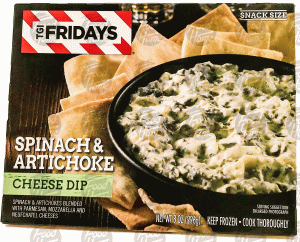 T.G.I. Friday's spinach & artichoke cheese dip, snack size 8 ounce