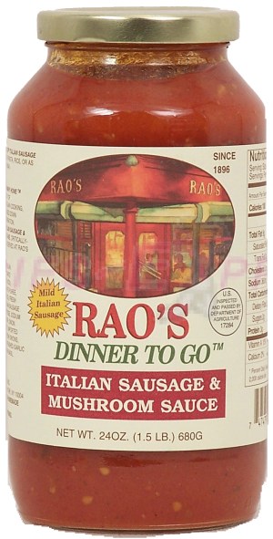Rao's Dinner To Go italian sausage & mushroom pasta sauce 24 ounce