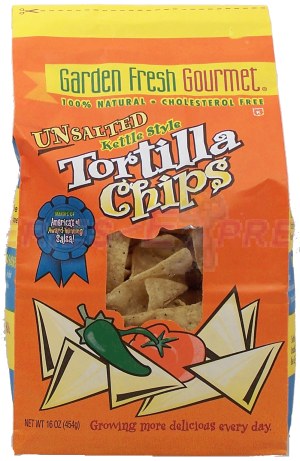Garden Fresh Naturals unsalted kettle style tortilla chips 14 ounce