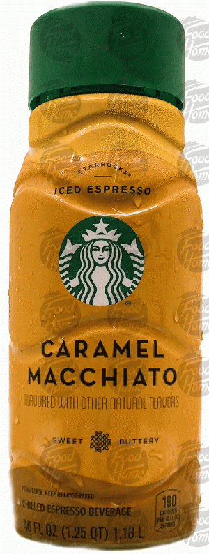 Starbucks Iced Espresso caramel macchiato chilled espresso beverage, plastic bottle 40 fluid ounce