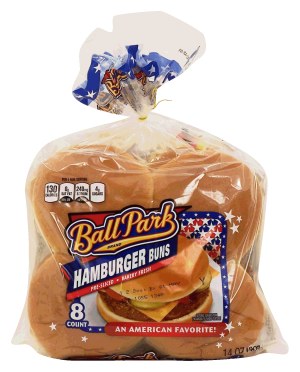 Ball Park hamburger buns, pre-sliced, 8-count 14 ounce