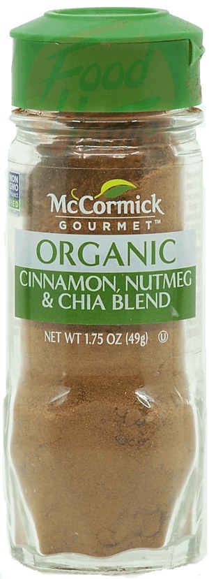 McCormick Gourmet cinnamon, nutmeg & chia blend, organic 1.75 ounce