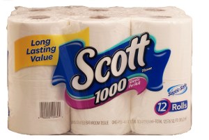 Scott unscented bathroom tissue, one-ply, 1,257.6 sq. ft., septic safe 12 pack