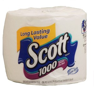 Scott unscented bathroom tissues, one-ply 1 count