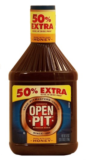 Open Pit barbecue sauce made with pure honey 42 ounce