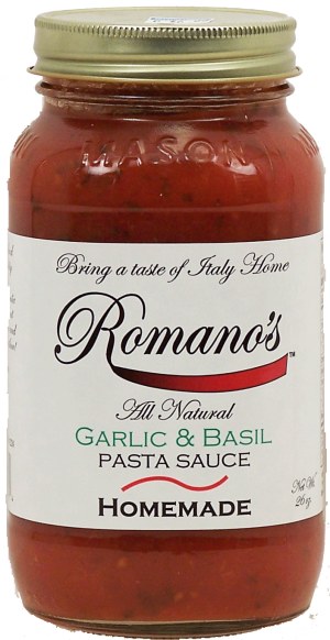 Romano's garlic & basil pasta sauce, all natural 26 ounce