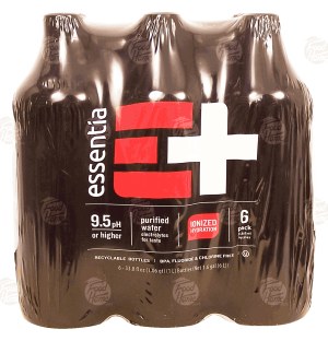 Essentia purified water with electrolytes for taste, 1-liter plastic bottles 6 pack