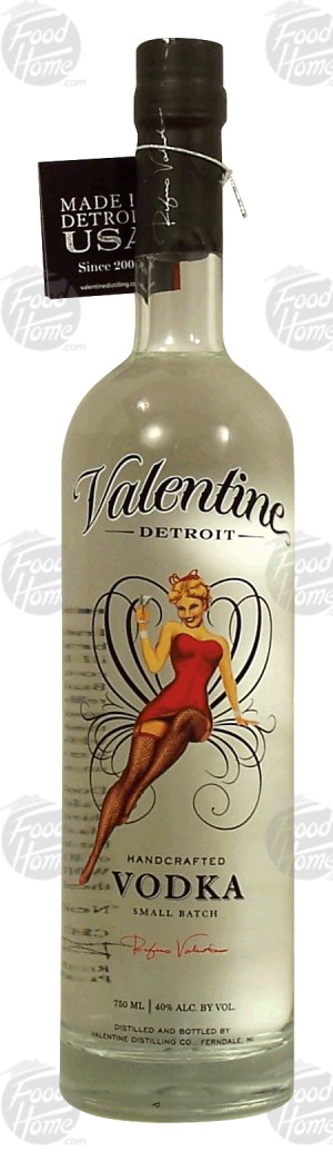 Valentine Detroit vodka, handcrafted, small batch, 40% alc. by vol. 750 milliliter