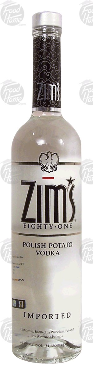 Zim's Eighty - One potato vodka imported from Poland 750 milliliter