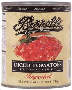 Borrelli Gourmet Foods all natural diced tomatoes, gluten free 28 ounce