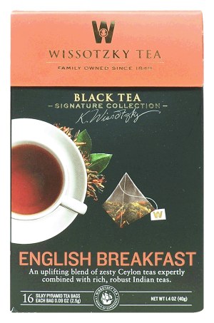 Wissotzky Tea Signature Collection english breakfast ceylon tea, 16-pyramid bags 1.4 ounce