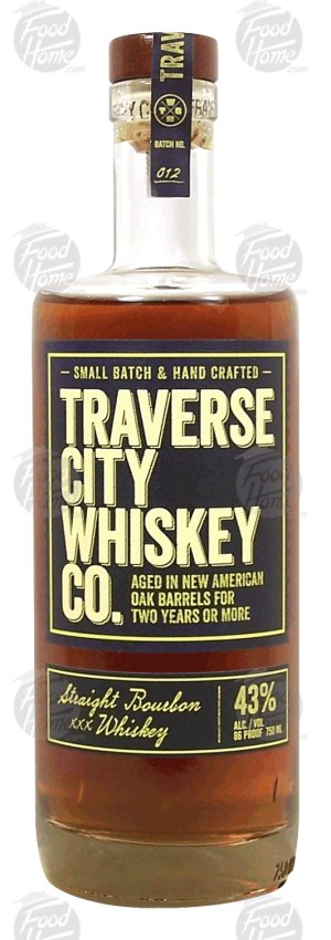 Traverse City Whiskey Co. straight bourbon whisky, aged in new american oak barrels for 2 years or more, 43% alc. by vol. 750 milliliter