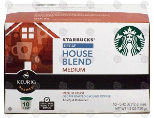 Keurig Starbucks decaf house blend, medium roast, 10 k-cups 4.2 ounce
