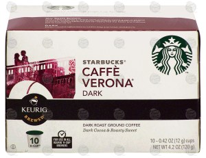 Keurig Starbucks caffe verona; dark roast ground coffee, 10 k-cups 4.2 ounce