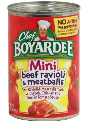 Chef Boyardee Mini beef ravioli & meatballs in tomato sauce 15 ounce