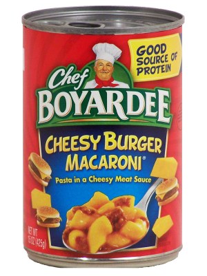 Chef Boyardee Cheesy Burger Macaroni in a cheesy meat sauce 15 ounce