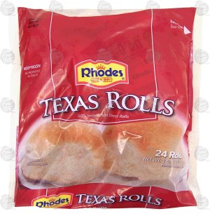 Rhodes Bake N Serv texas rolls, 24 rolls 3 pound