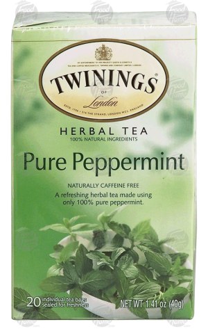 Twinings Of London Tea Bags Pure Peppermint Herbal Tea Caffeine Free 1.41 Oz 20 count