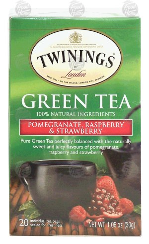 Twinings Of London green tea with pomegranate, raspberry & strawberry flavors, 20-tea bags 1.06 ounce