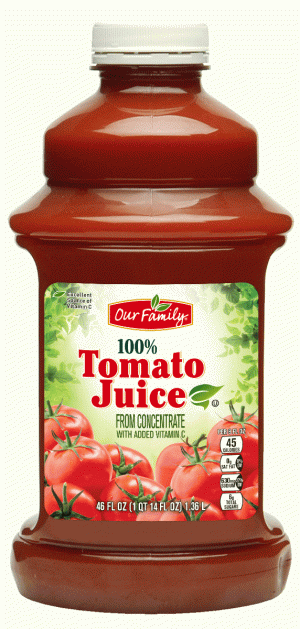 Our Family tomato juice from concentrate, 100% juice 46 fluid ounce