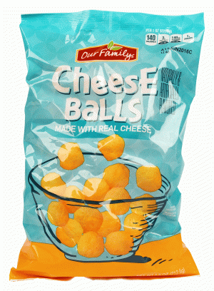 Our Family cheese balls made with real cheese 7.5 ounce