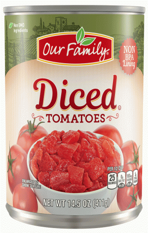 Our Family diced tomatoes 14.5 ounce