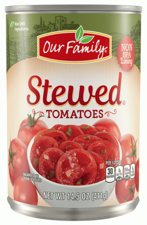 Our Family stewed tomatoes 14.5 ounce