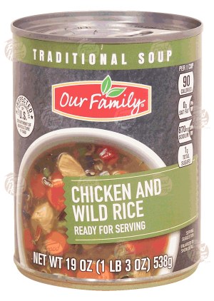 Our Family Traditional Soup chicken and wild rice 19 ounce