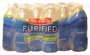 Our Family purified drinking water, 1/2-liter plastic bottles 24 pack