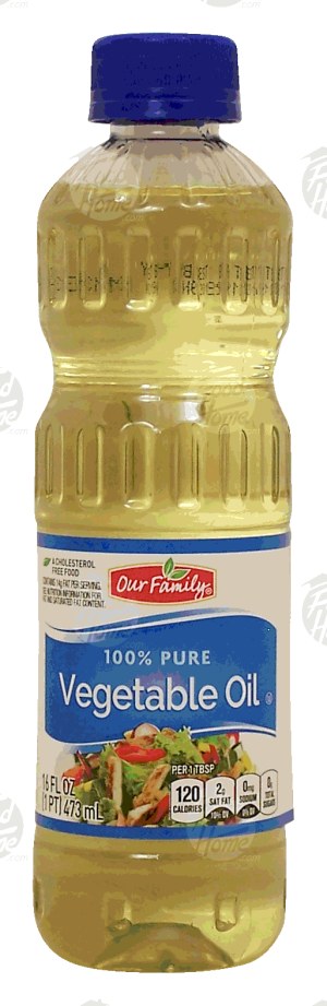 Our Family vegetable oil, 100% pure 16 fluid ounce