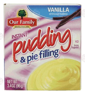 Our Family vanilla instant pudding & pie filling 3.4 ounce