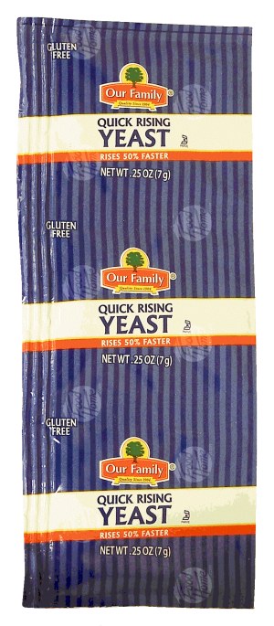 Our Family yeast, quick rising, .25-oz. packets 3 pack