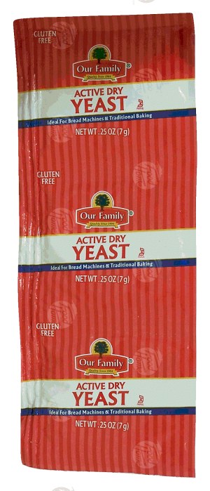 Our Family yeast, active dry, .25-oz. 3 pack