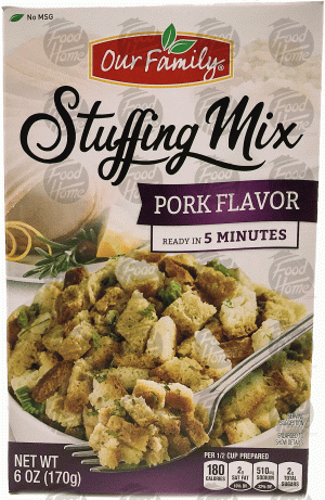 Our Family stuffing mix, pork flavor 6 ounce