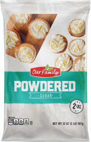 Our Family sugar, powdered 32 ounce