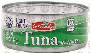 Our Family tuna in water, light chunk 5 ounce