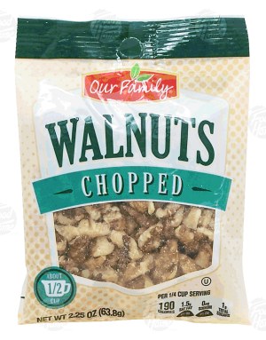 Our Family walnuts, chopped, about 1/2-cup 2.25 ounce
