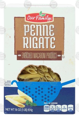 Our Family penne rigate enriched macaroni product 16 ounce
