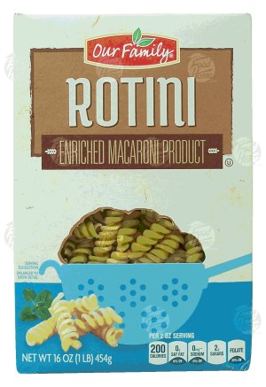 Our Family rotini dry pasta 16 ounce