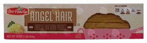 Our Family angel hair dry pasta 16 ounce