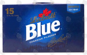 Labatt Blue canadian pilsner beer, 12-fl. oz. cans 15 pack