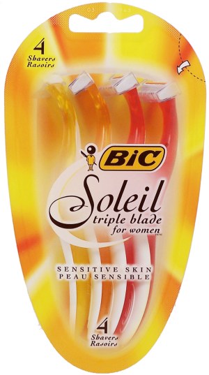 Bic Soleil triple blade disposable razor for women, sensitive skin 4 count