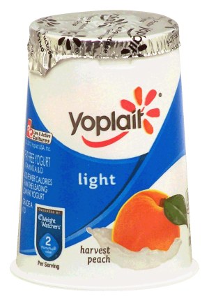 Yoplait Light harvest peach fat free yogurt 6 ounce